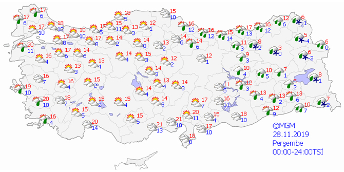 28 kasim hava durumu meteoroloji den yurt geneline uyari