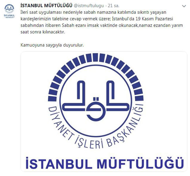 diyanet sabah namazi saatlerini degistirdi